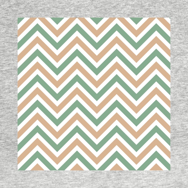 Pale Green Peach Chevron ZigZagFall Halloween Repeat Pattern by 2CreativeNomads